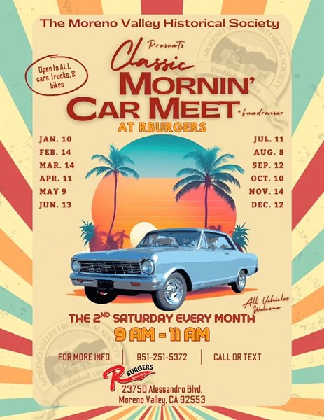 Moreno Valley Mornin' Car Meet flyer 2026